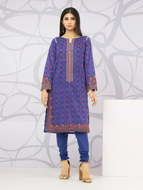 EWU22V1-23606 Unstitched Blue Embroidered Lawn 1 Piece